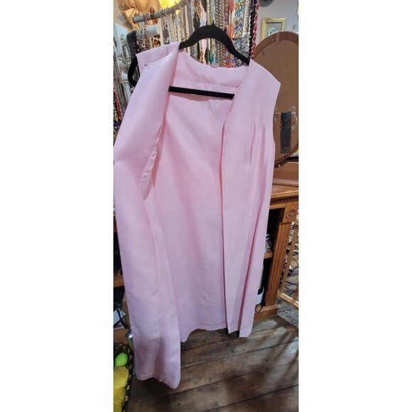 Vintage 60's Pink Straight Maxi Dress w/ Matching Sleeveless Duster - Picture 7 of 11